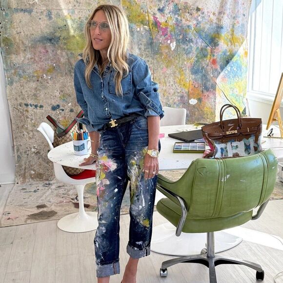 Kerri Rosenthal Mia Studio Shirt Top Long Sleeve Printed Artwork S NWD 285389 - Picture 4 of 16